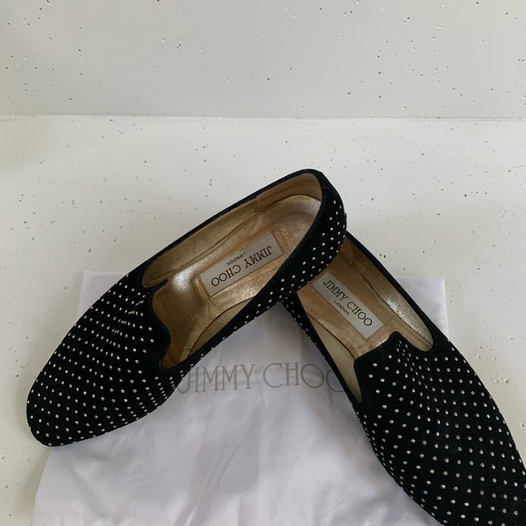 Jimmy Choo Suede Studded Accent Flats - Picture 10 of 11